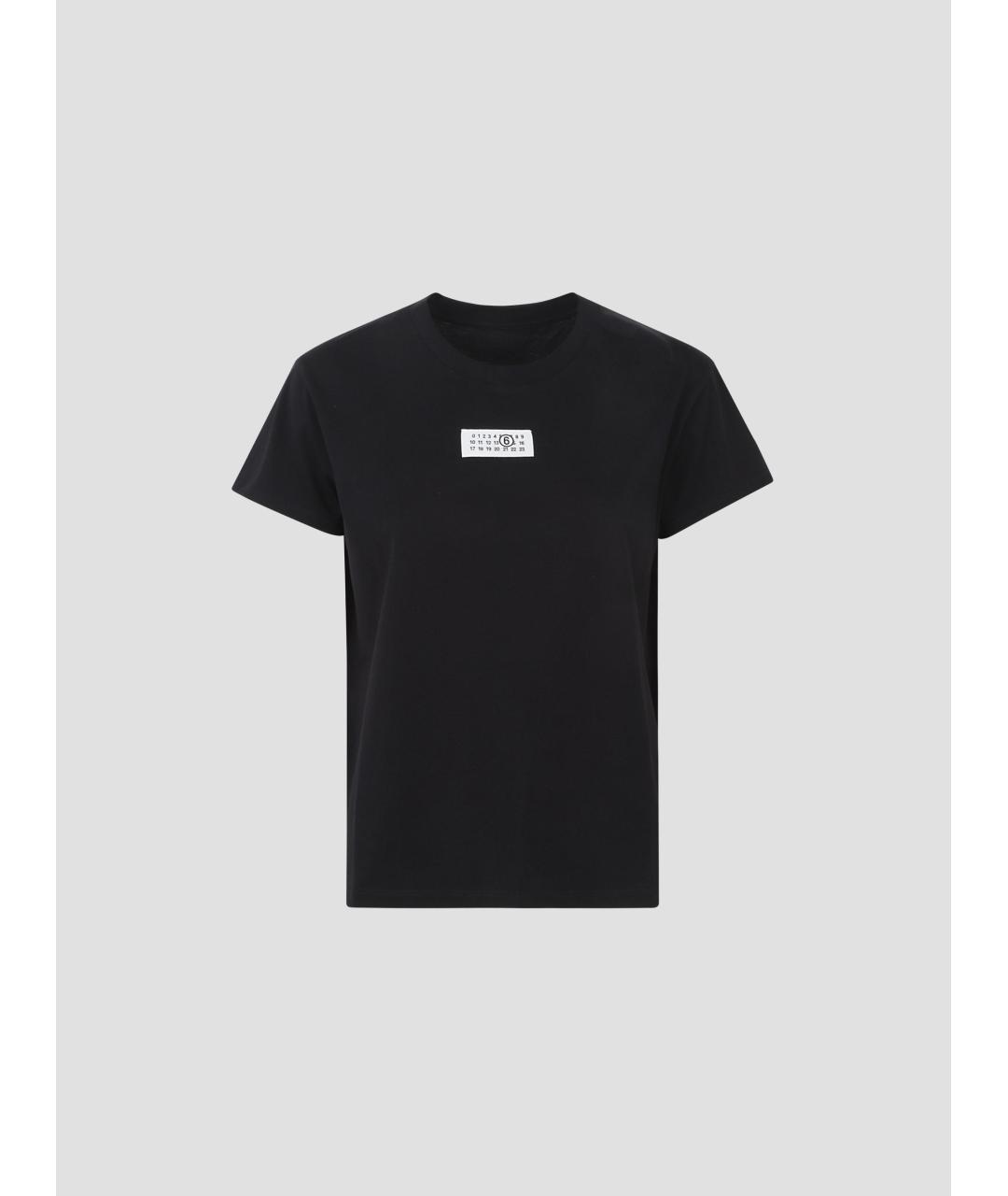 MM6 MAISON MARGIELA Черная хлопковая футболка, фото 4