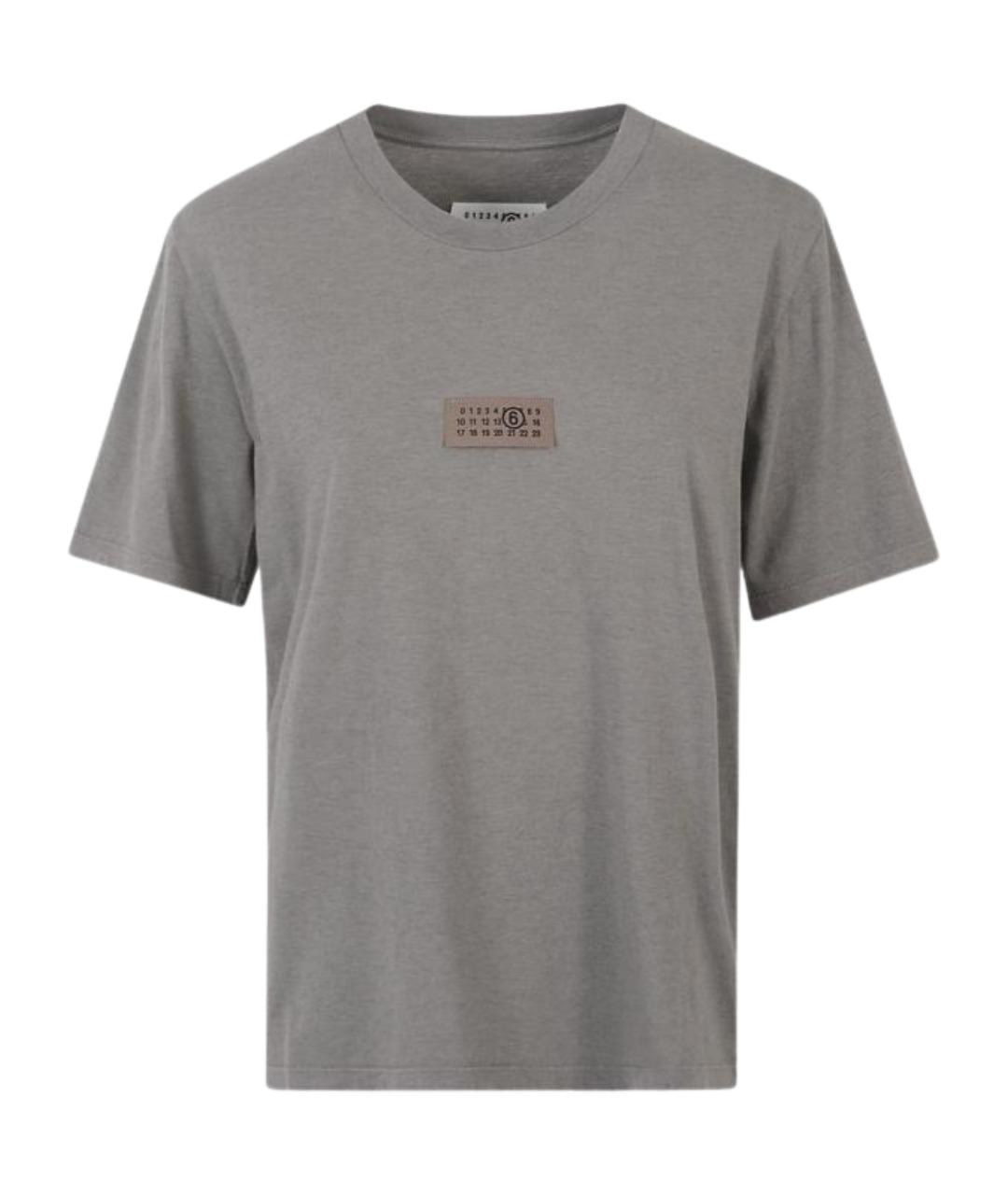 MM6 MAISON MARGIELA Серая хлопковая футболка, фото 1