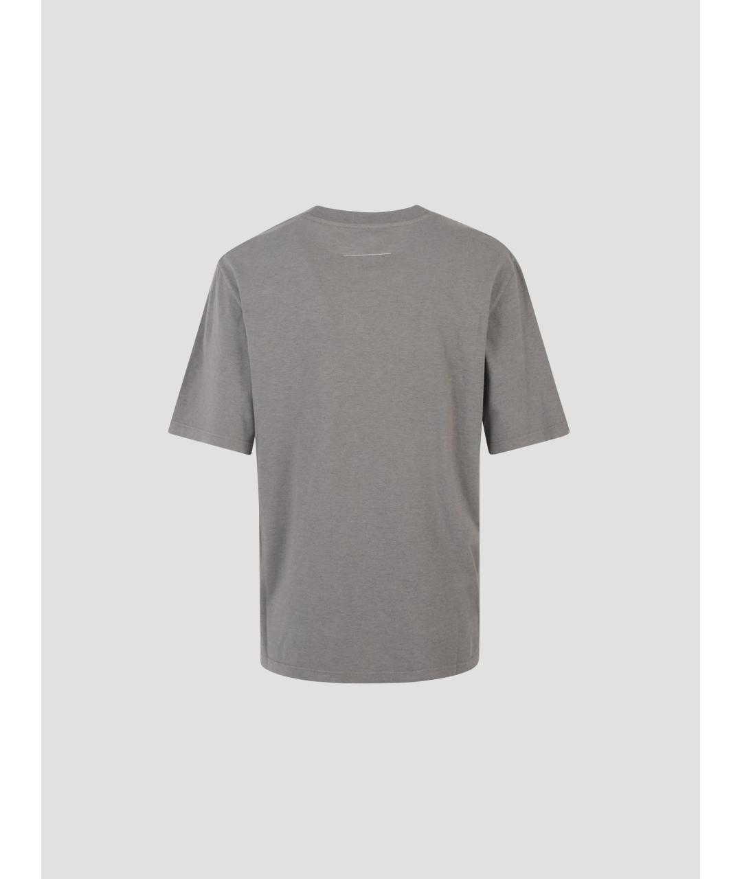 MM6 MAISON MARGIELA Серая хлопковая футболка, фото 2