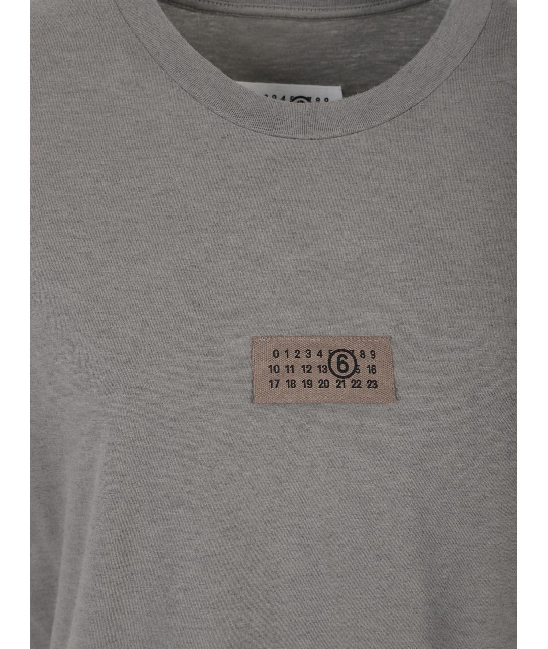 MM6 MAISON MARGIELA Серая хлопковая футболка, фото 3
