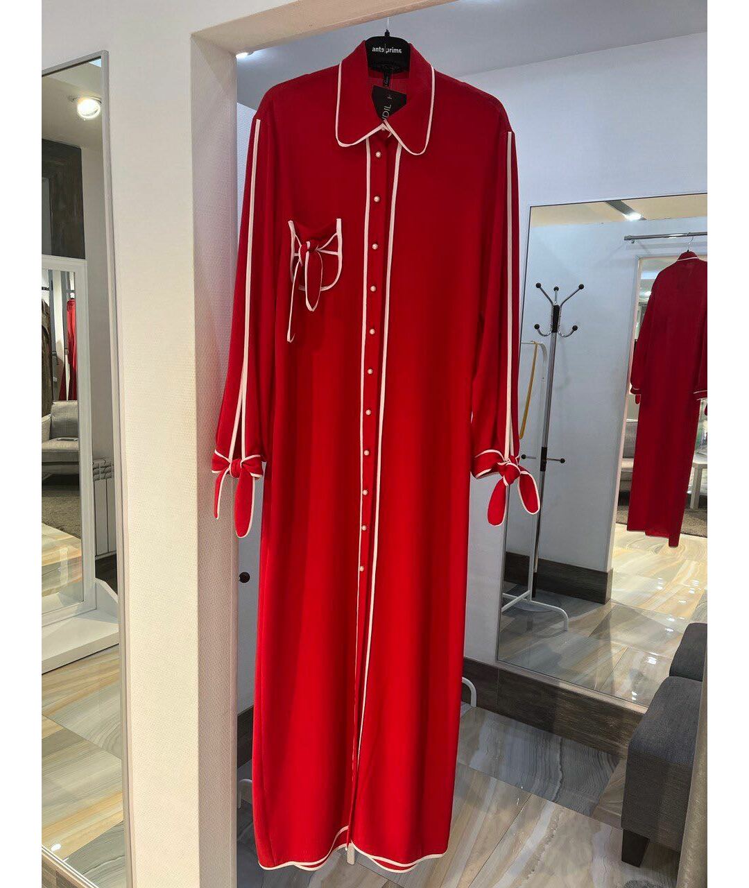 AVTANDIL Красное хлопко-эластановое платье, фото 6