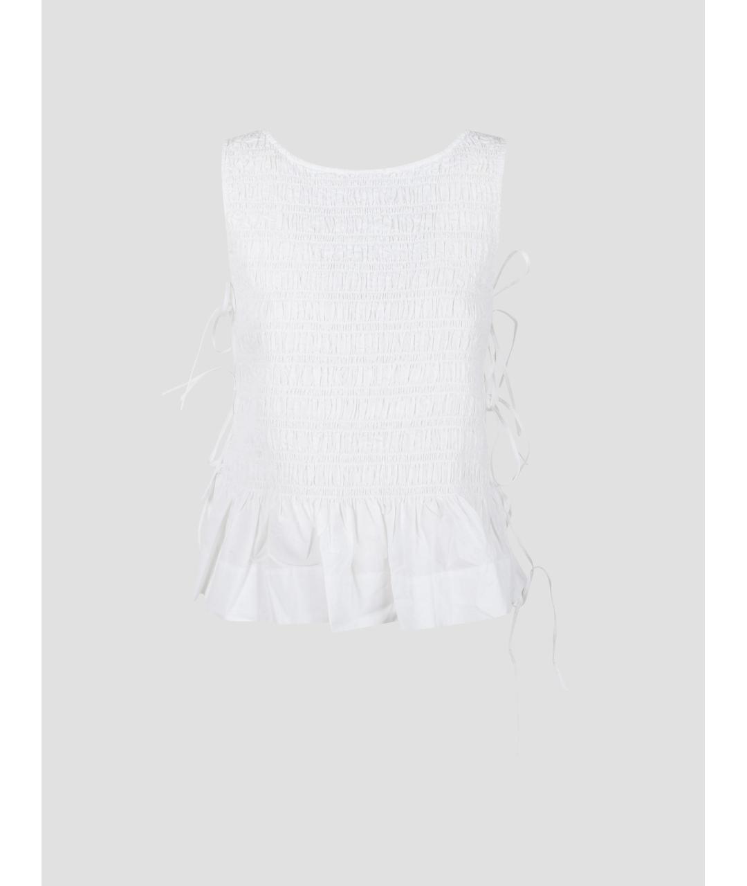 GANNI Белая хлопковая майка, фото 2