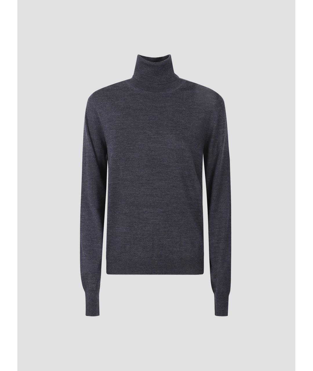 MAISON MARGIELA Темно-синяя шерстяная водолазка, фото 4