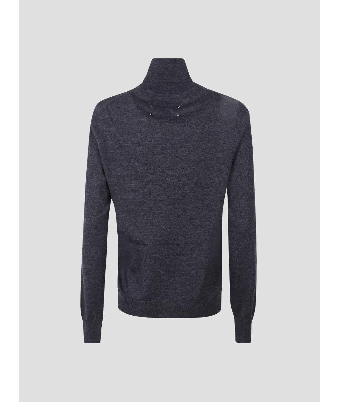 MAISON MARGIELA Темно-синяя шерстяная водолазка, фото 2