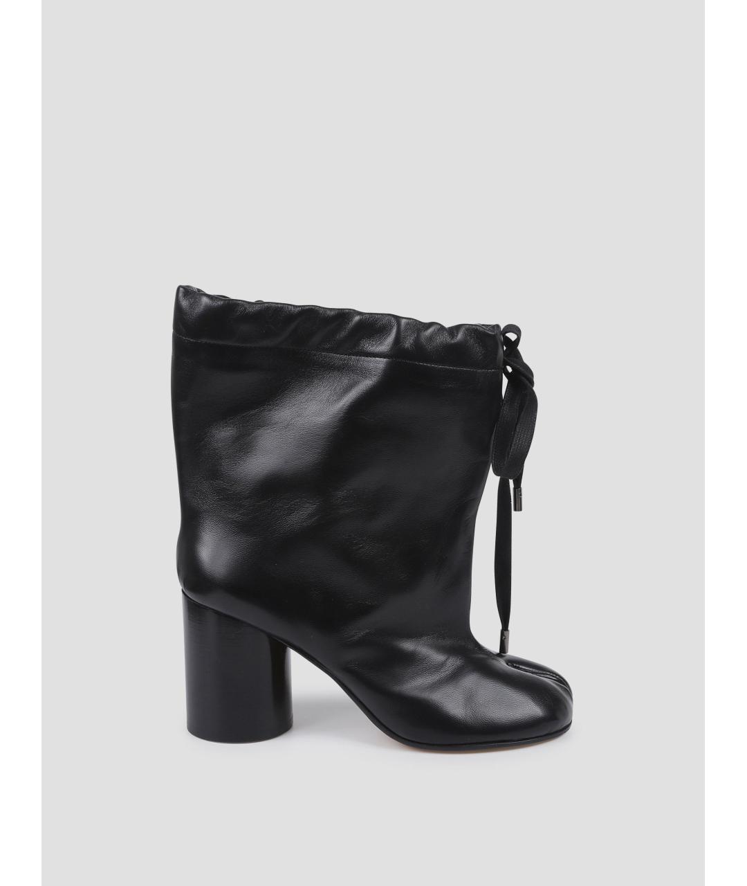 MAISON MARGIELA Черные кожаные ботинки, фото 4