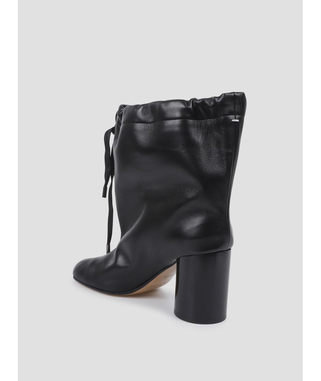 MAISON MARGIELA Черные кожаные ботинки, фото 2
