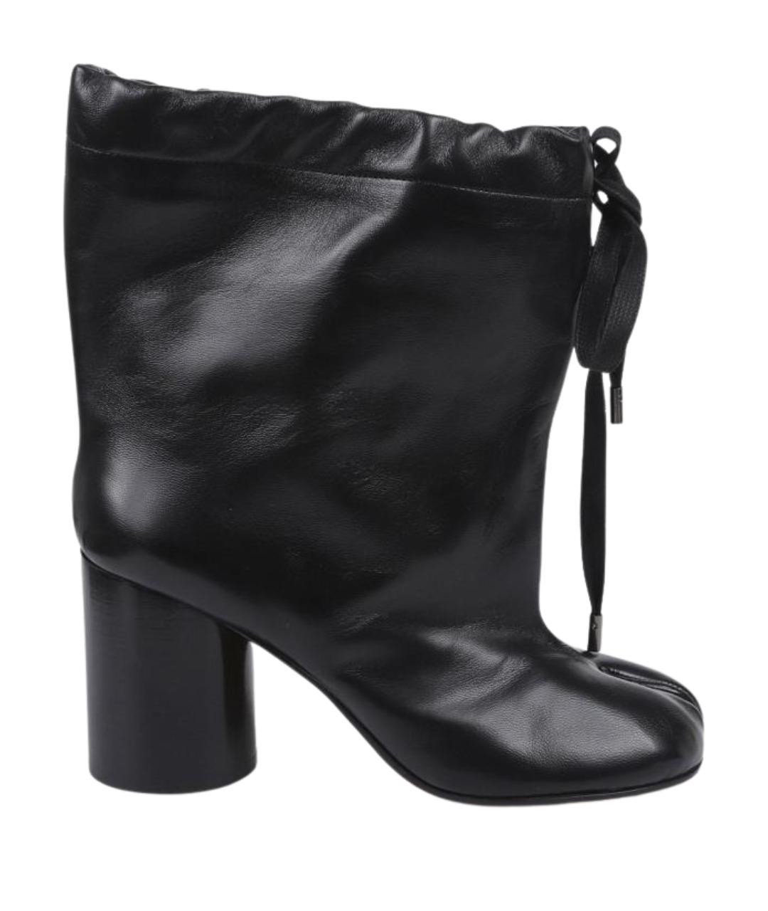 MAISON MARGIELA Черные кожаные ботинки, фото 1