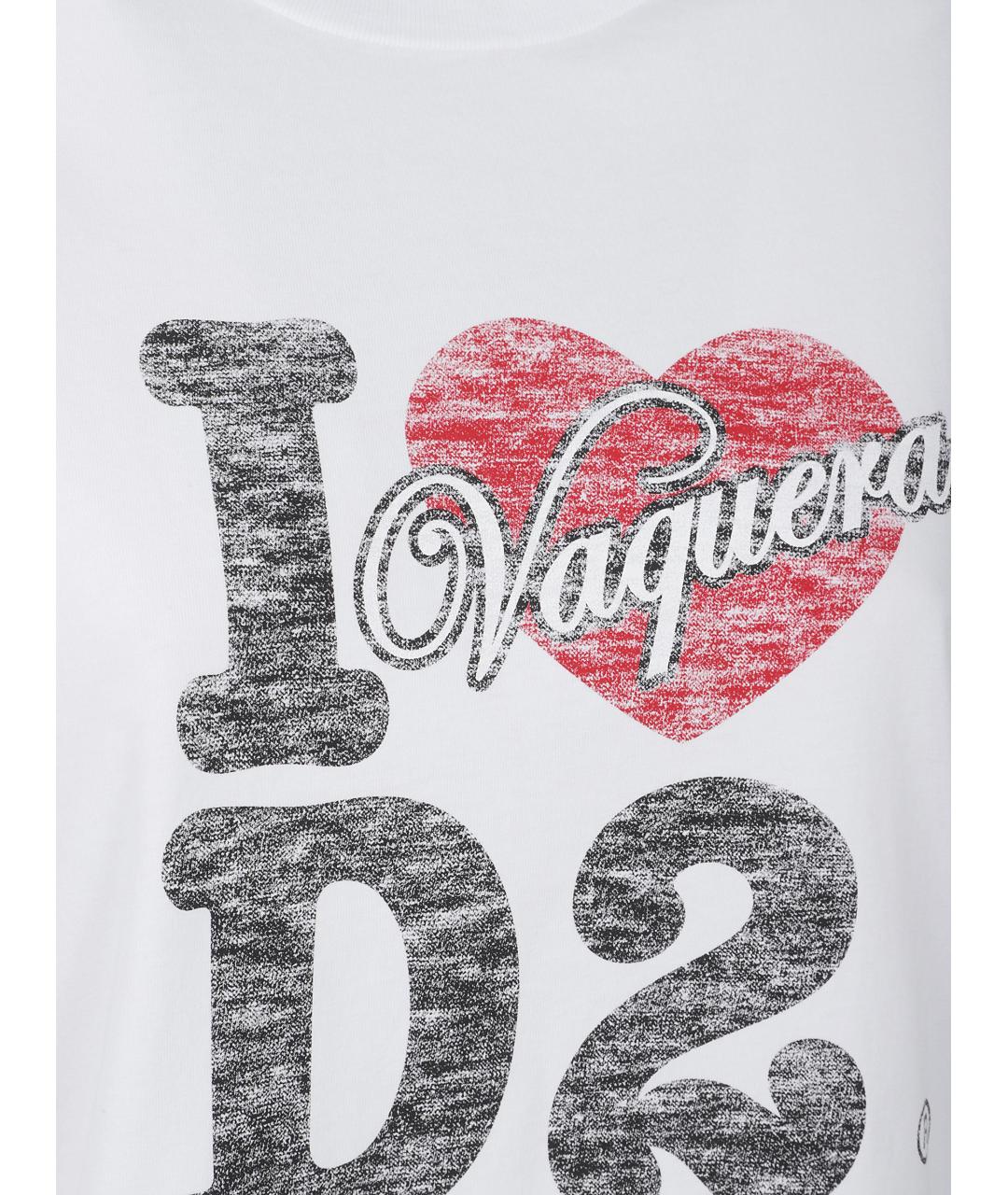 DSQUARED2 Белая хлопковая футболка, фото 3