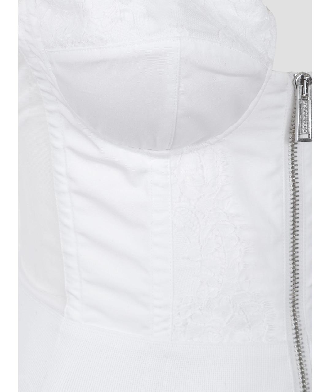 DSQUARED2 Белый хлопковый корсет, фото 3