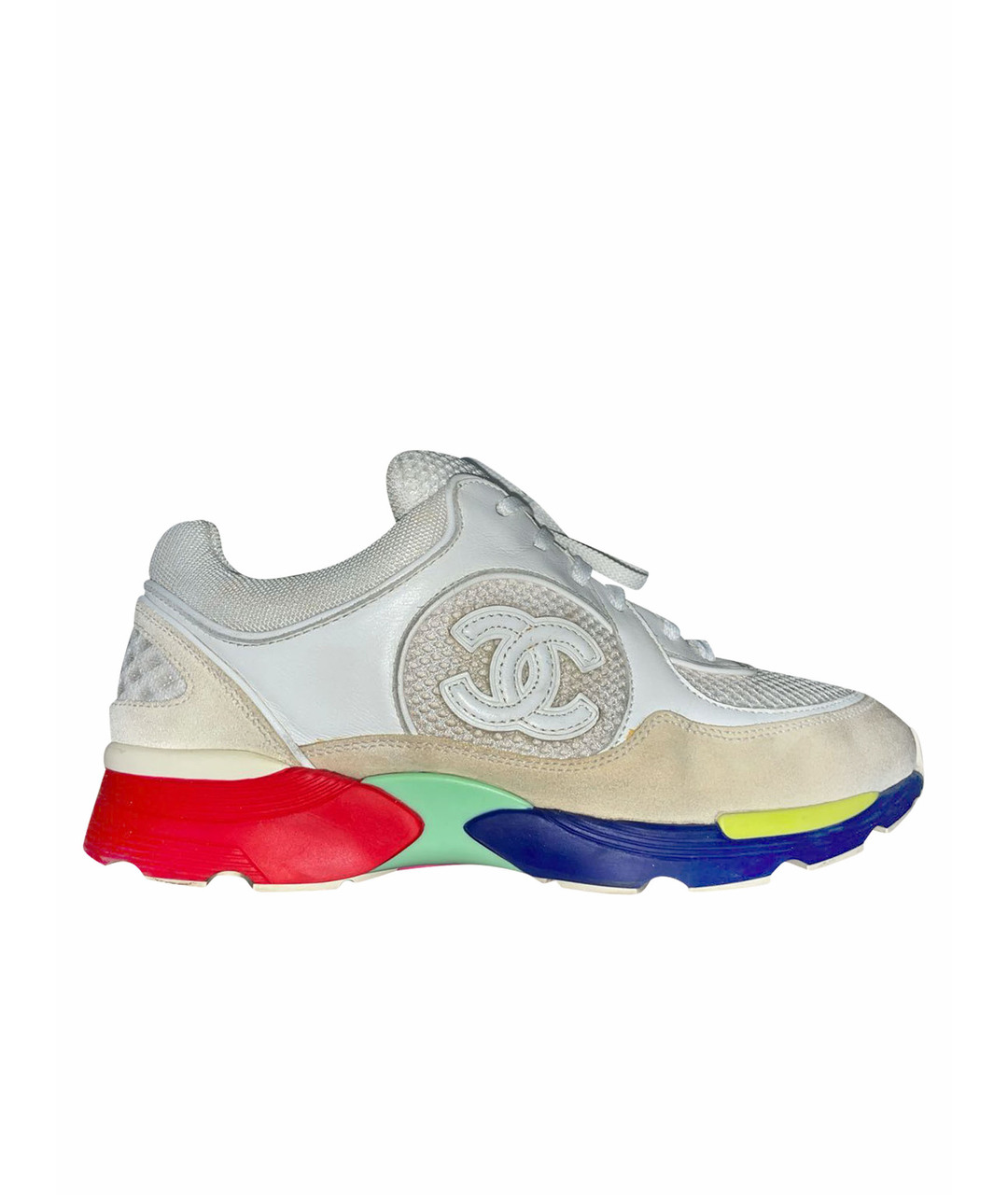 CHANEL Белые текстильные кроссовки, фото 1