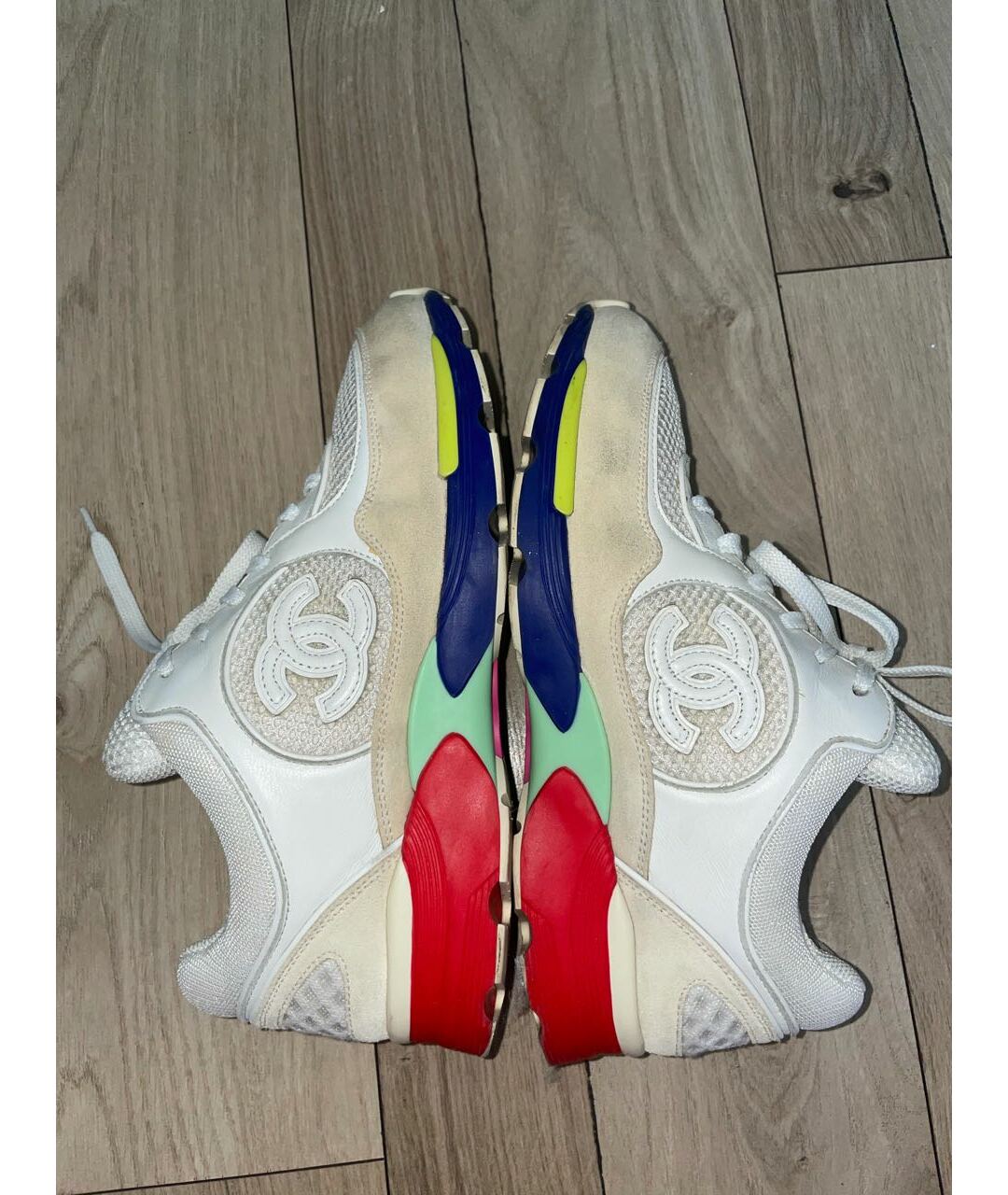 CHANEL Белые текстильные кроссовки, фото 3