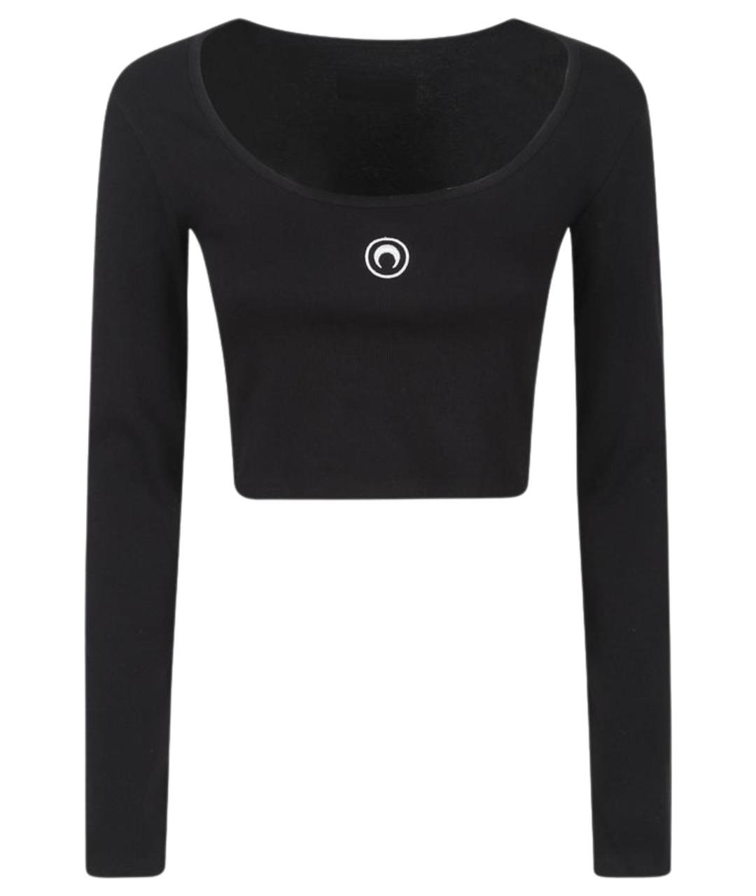 MARINE SERRE Черная хлопковая водолазка, фото 1