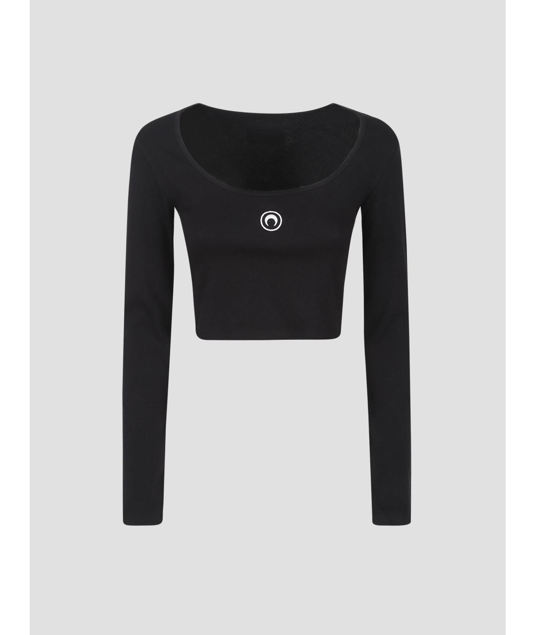 MARINE SERRE Черная хлопковая водолазка, фото 4