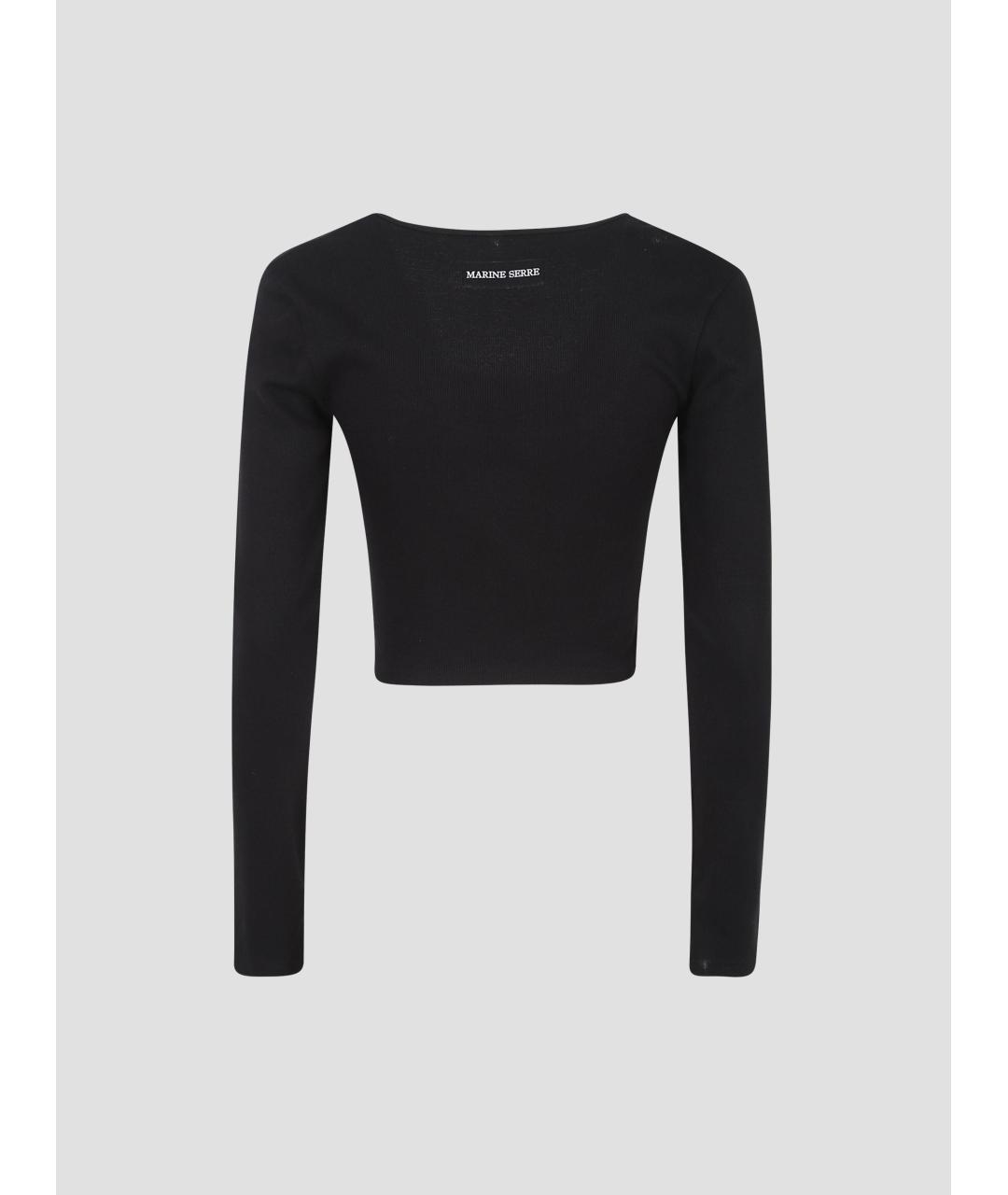 MARINE SERRE Черная хлопковая водолазка, фото 2