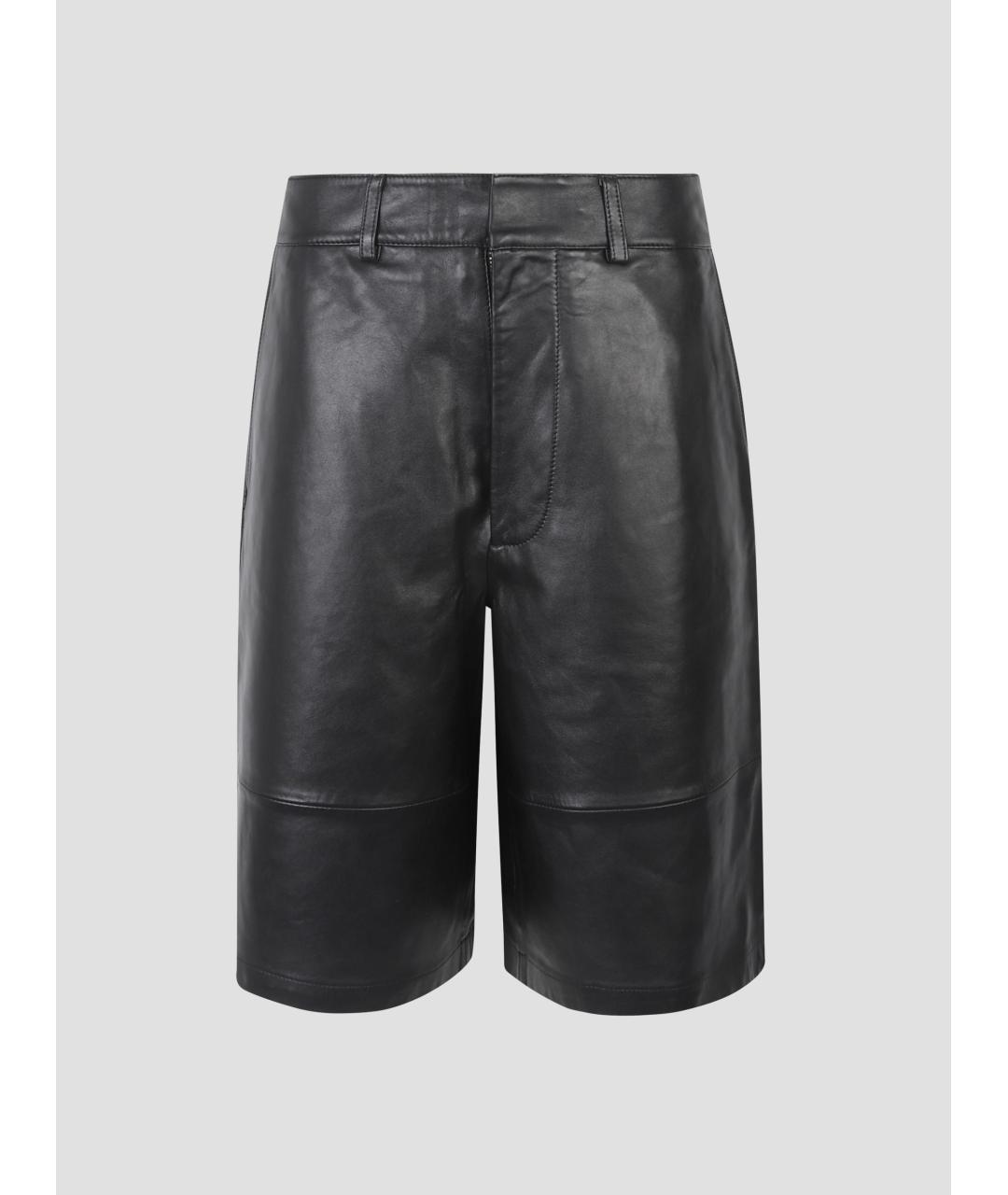 THE FRANKIE SHOP Черные кожаные шорты, фото 4