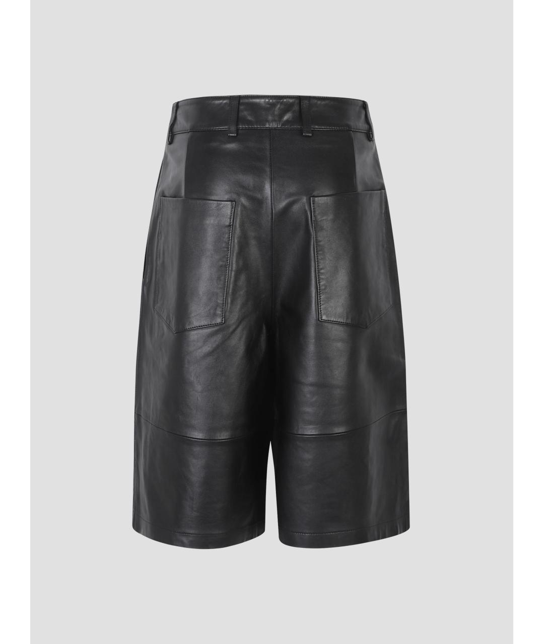 THE FRANKIE SHOP Черные кожаные шорты, фото 2