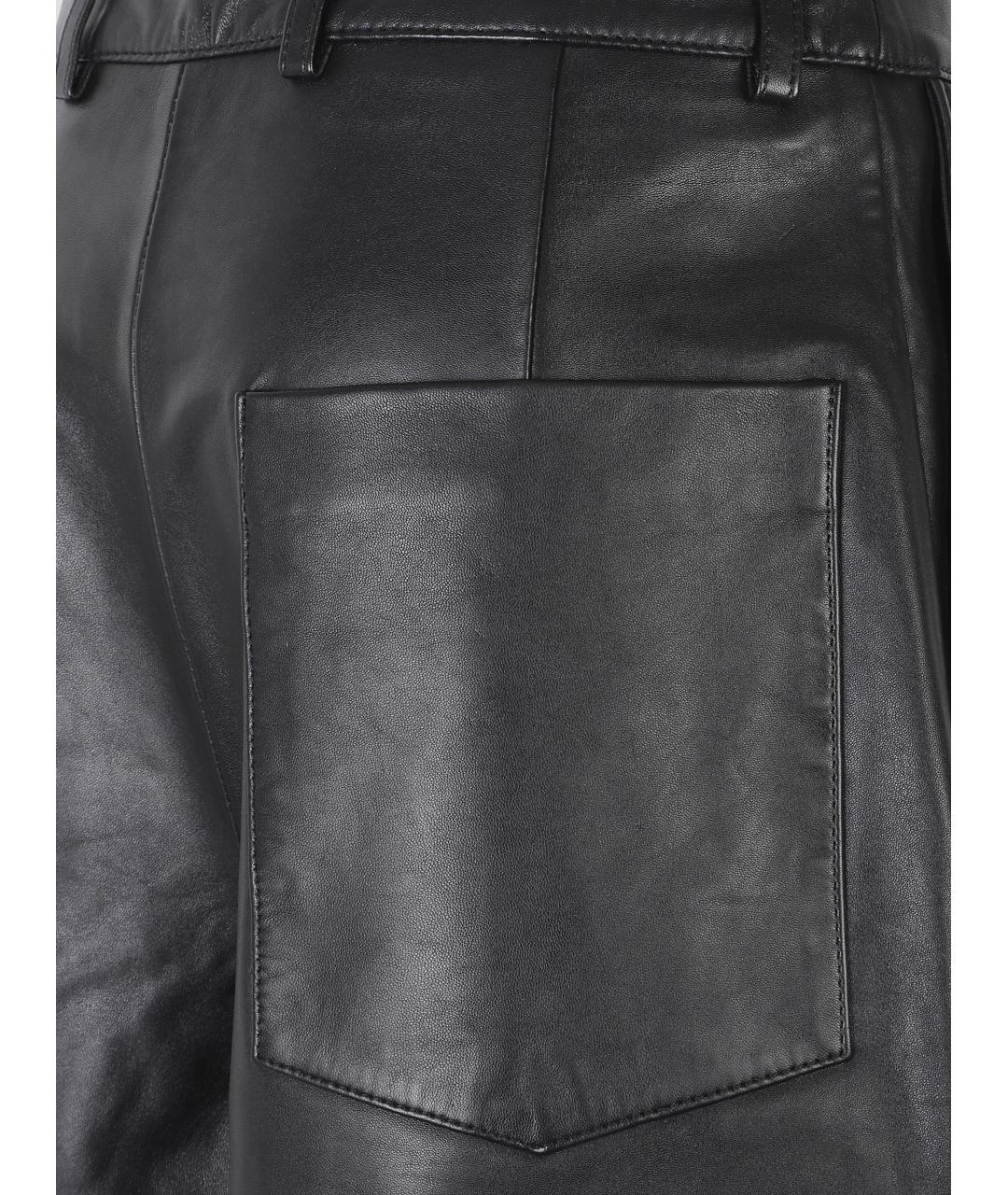 THE FRANKIE SHOP Черные кожаные шорты, фото 3