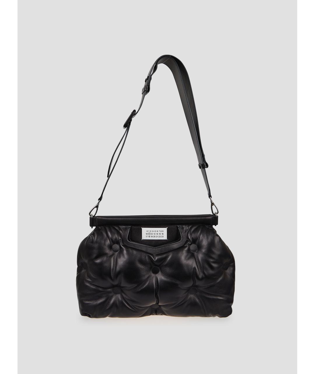MAISON MARGIELA Черная кожаная сумка через плечо, фото 4