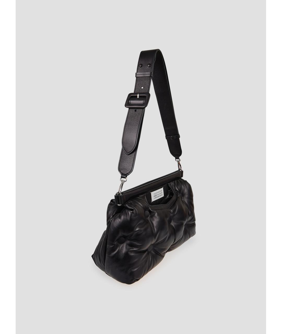 MAISON MARGIELA Черная кожаная сумка через плечо, фото 3