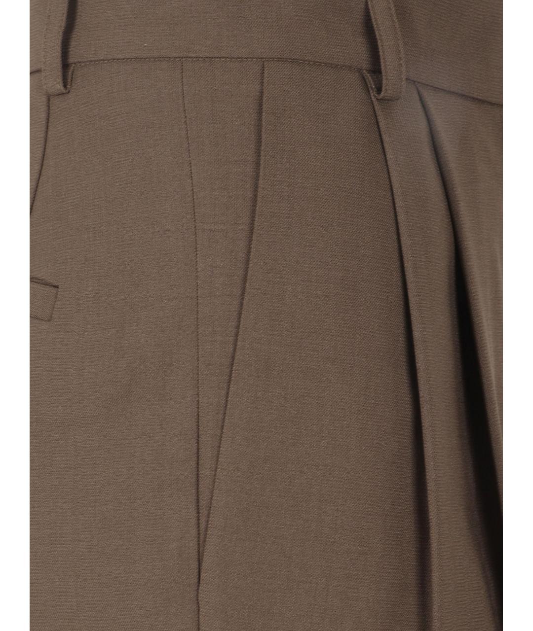 THE FRANKIE SHOP Коричневые полиэстеровые прямые брюки, фото 3