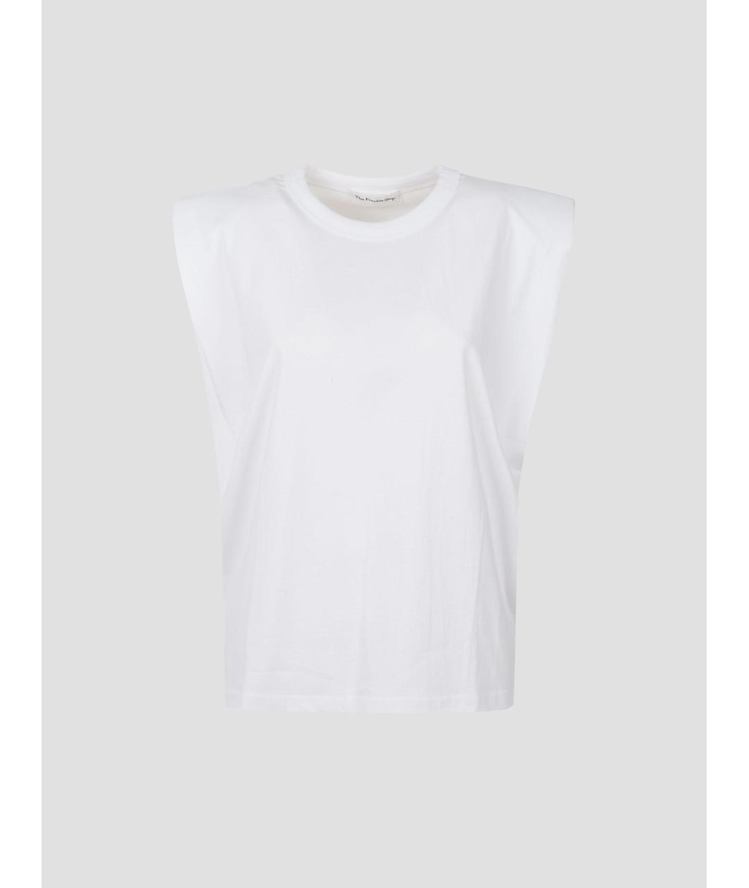 THE FRANKIE SHOP Белая хлопковая футболка, фото 4