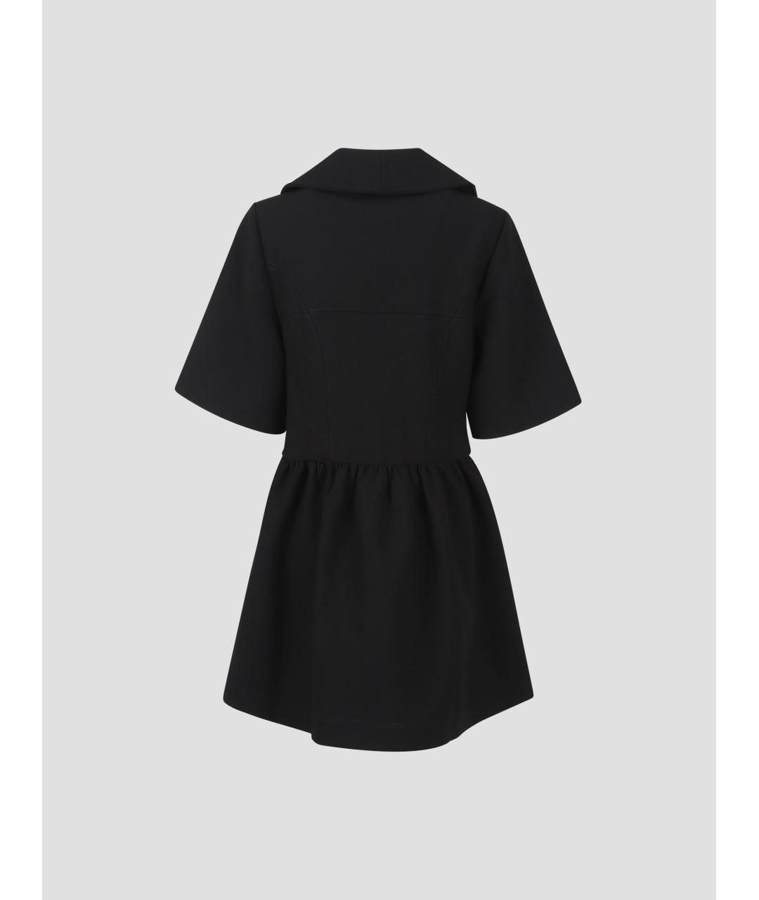 GANNI Черное полиэстеровое повседневное платье, фото 2