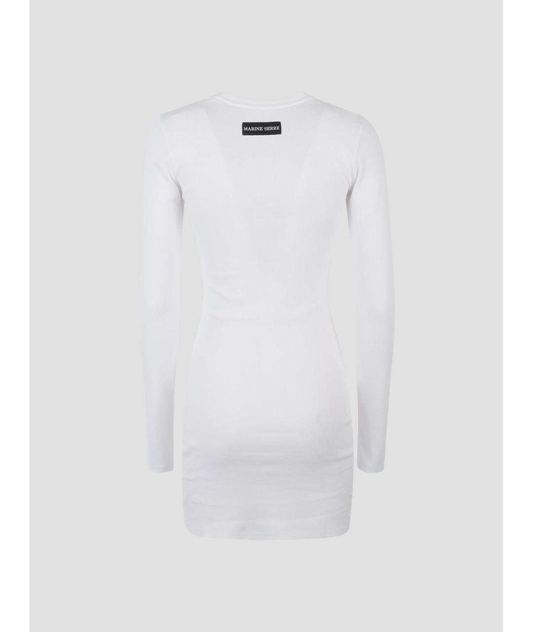 MARINE SERRE Белое хлопковое повседневное платье, фото 2