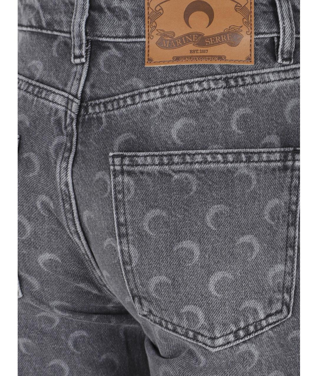 MARINE SERRE Серые хлопковые прямые джинсы, фото 3