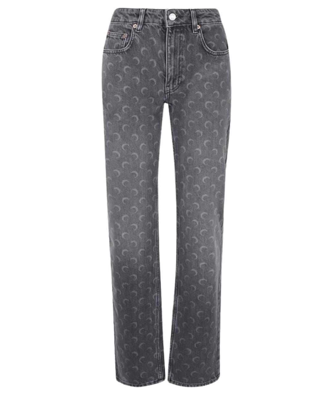 MARINE SERRE Серые хлопковые прямые джинсы, фото 1