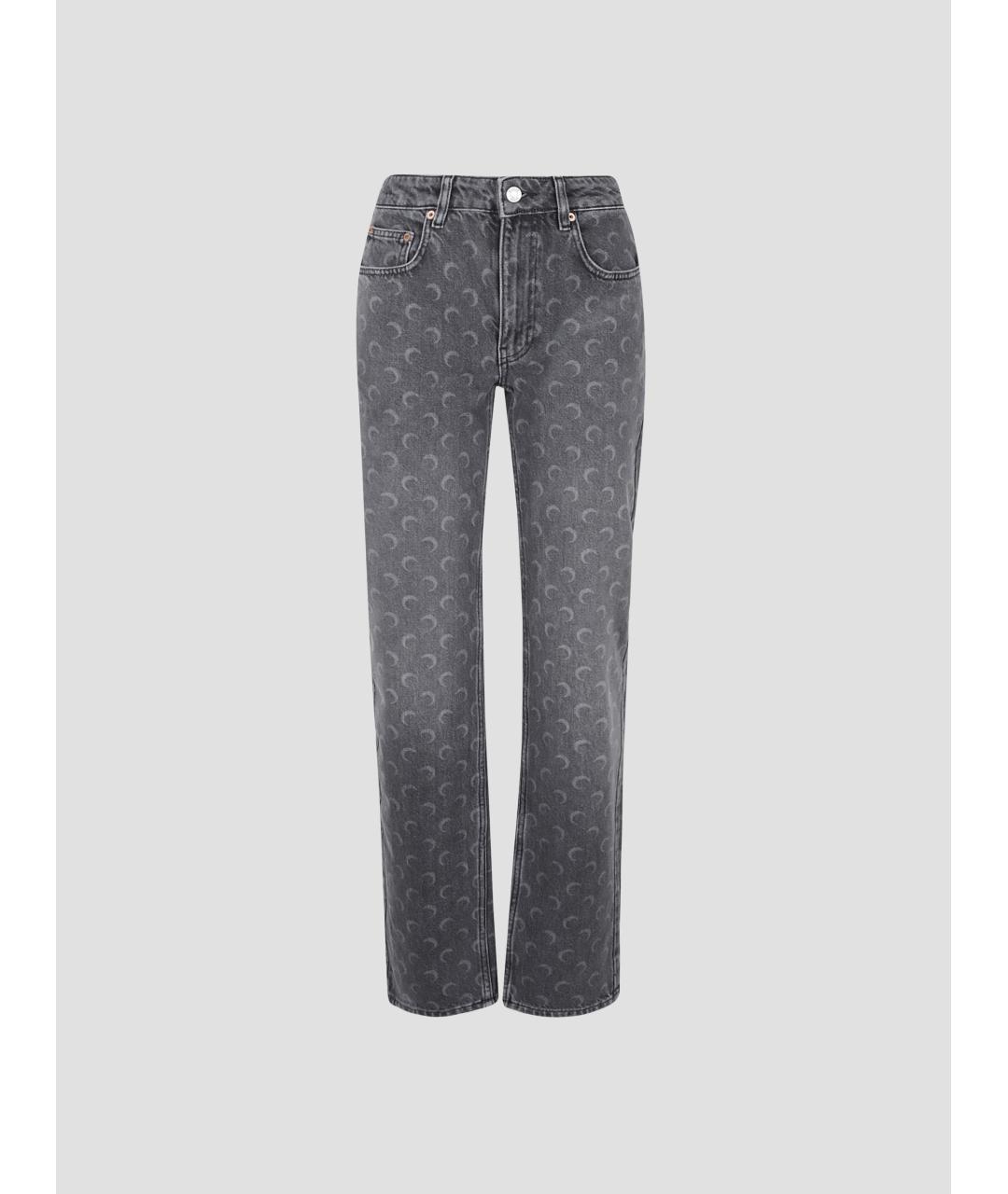 MARINE SERRE Серые хлопковые прямые джинсы, фото 4