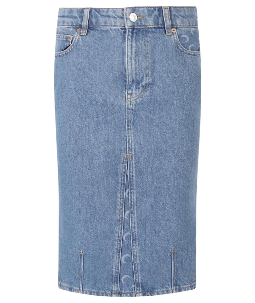 MARINE SERRE Голубая деним юбка миди, фото 1