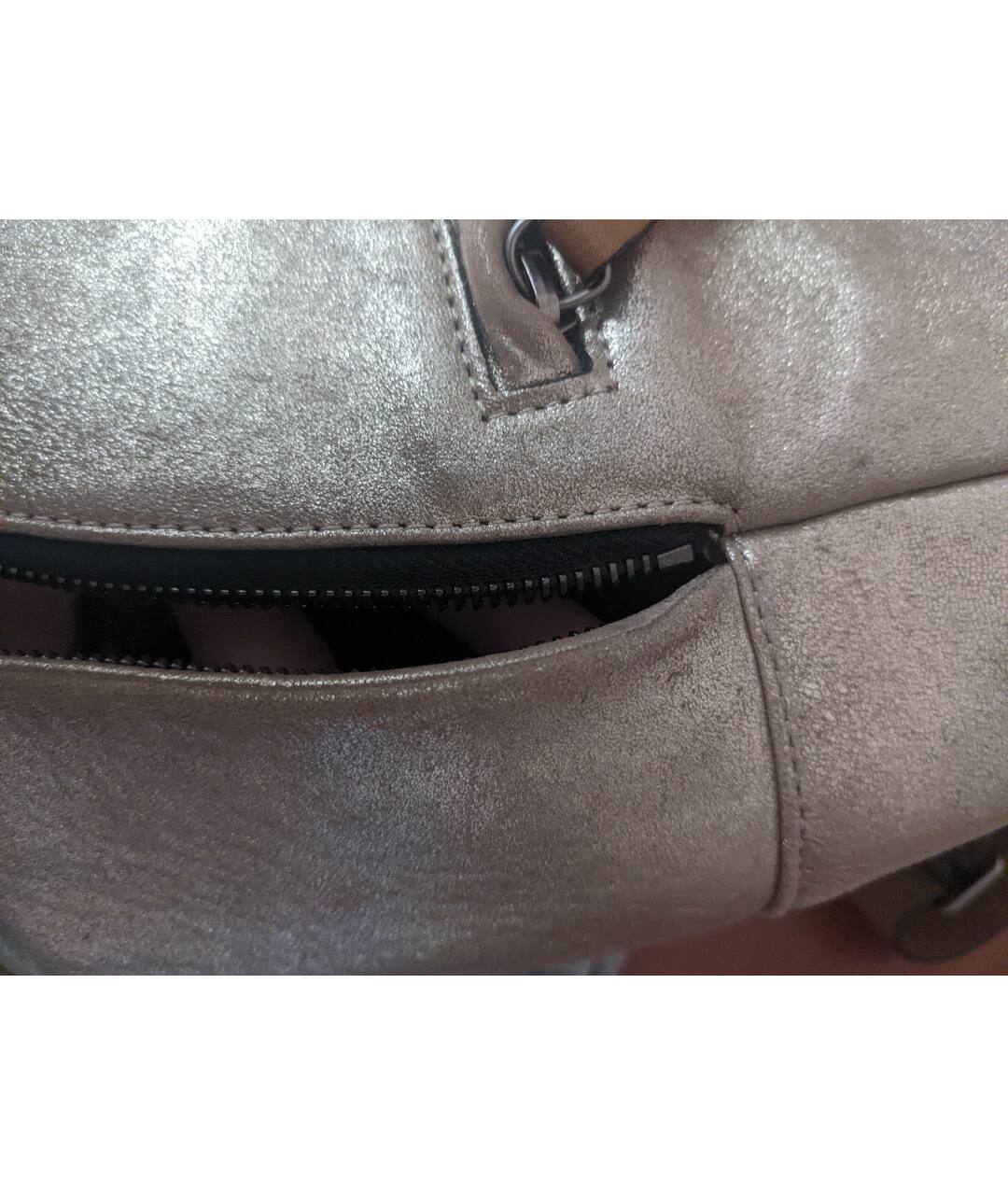 BRUNELLO CUCINELLI Золотой кожаный рюкзак, фото 7