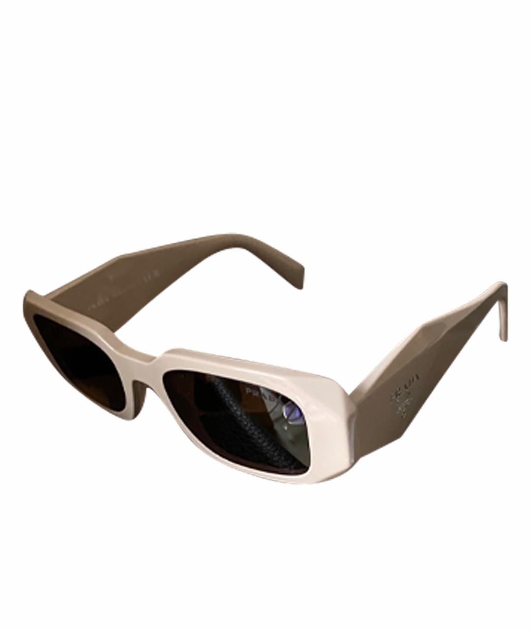 PRADA Бежевые пластиковые солнцезащитные очки, фото 1