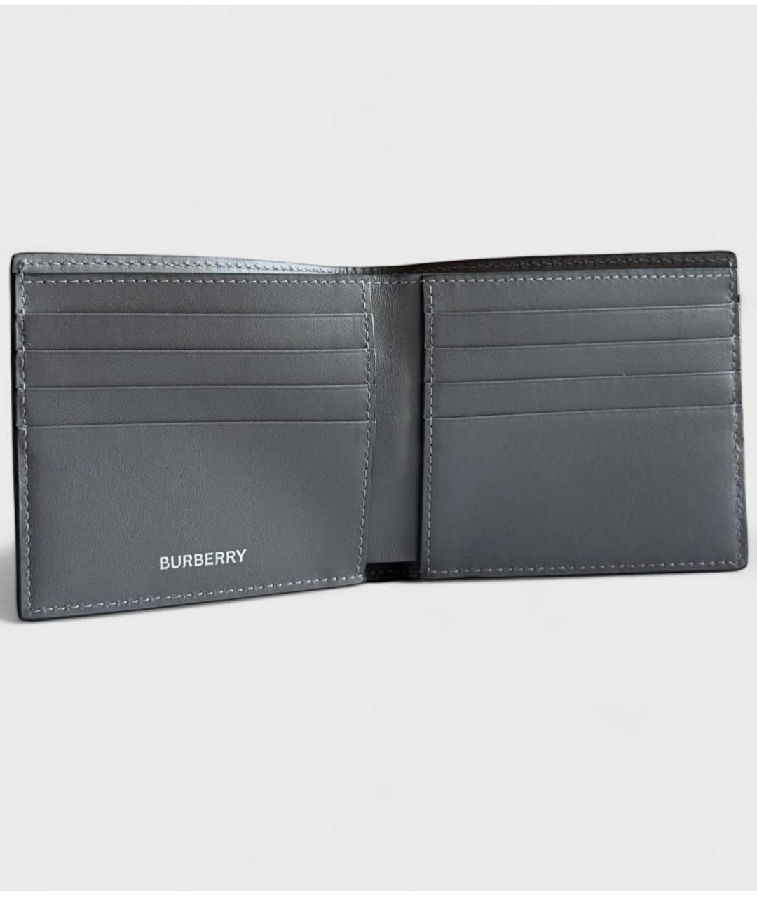 BURBERRY Черный кожаный кошелек, фото 2