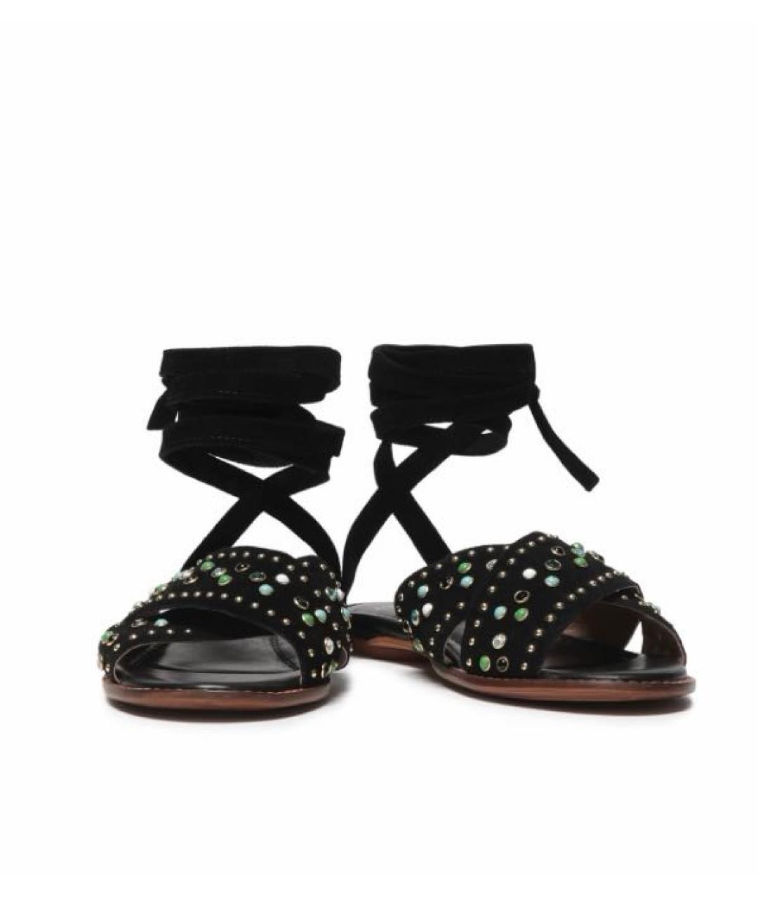 MAJE Черные кожаные босоножки, фото 2