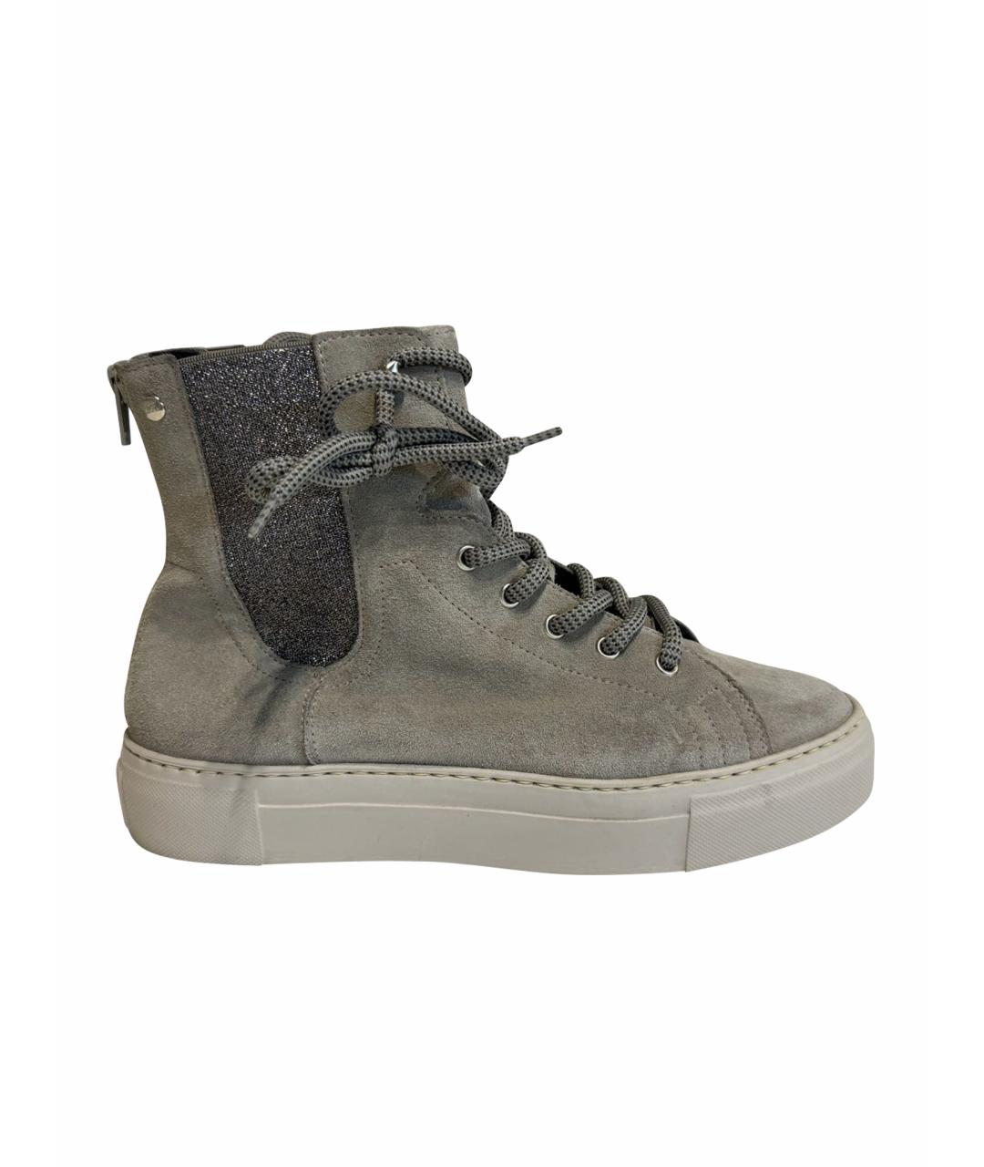 AGL Серые замшевые ботинки, фото 1