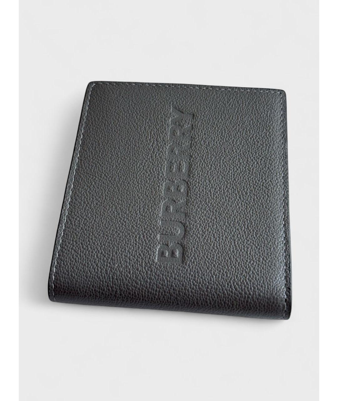 BURBERRY Черный кожаный кошелек, фото 4