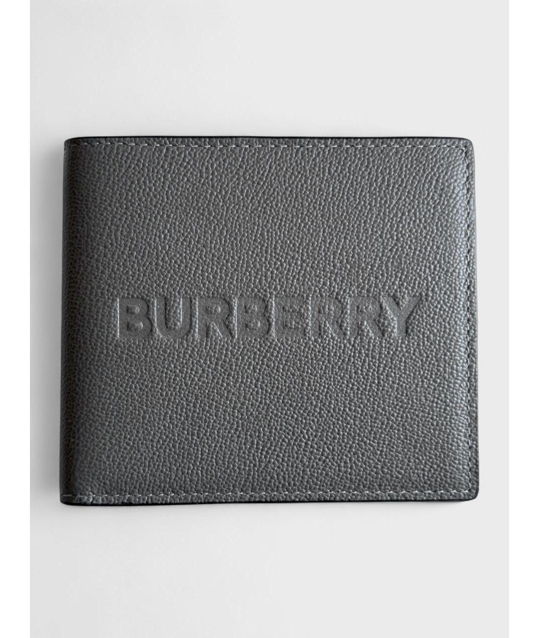 BURBERRY Черный кожаный кошелек, фото 6