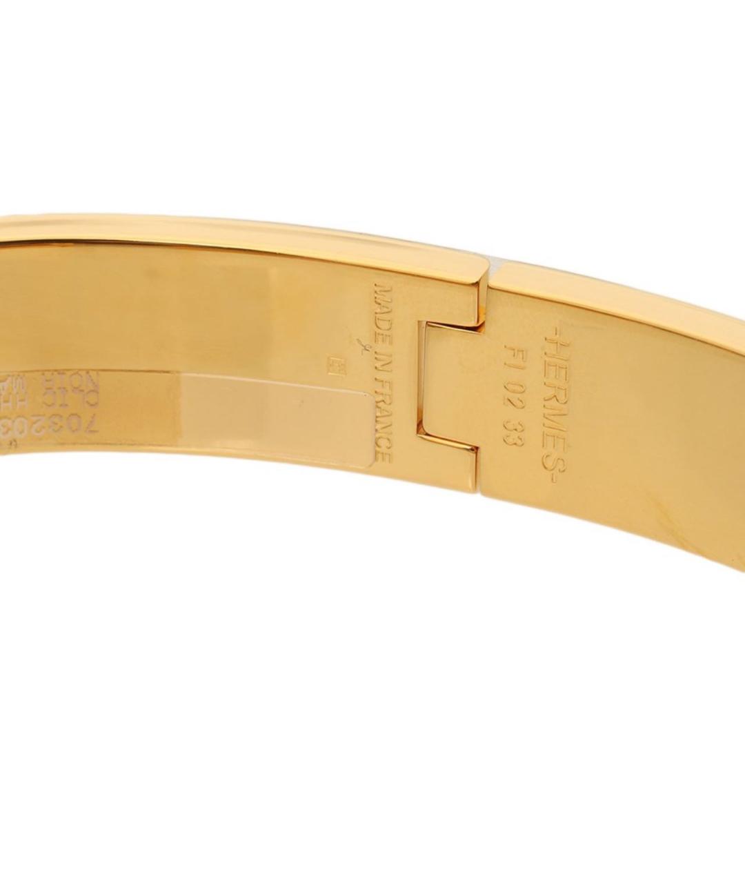 HERMES Золотой металлический браслет, фото 3