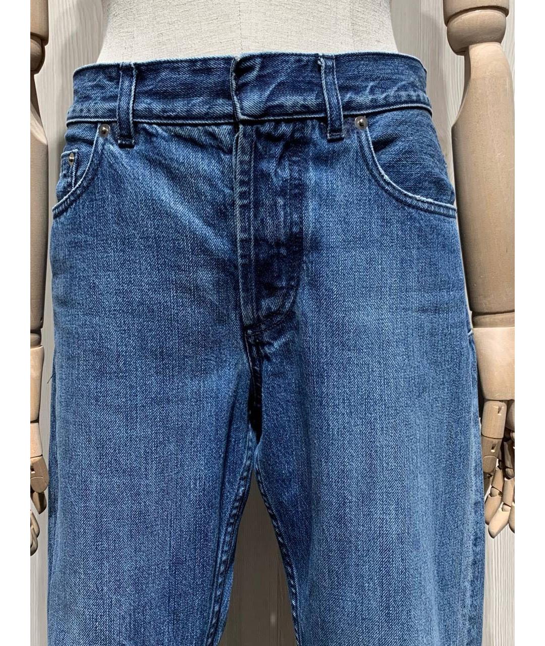 CHRISTIAN DIOR Голубые хлопковые прямые джинсы, фото 4