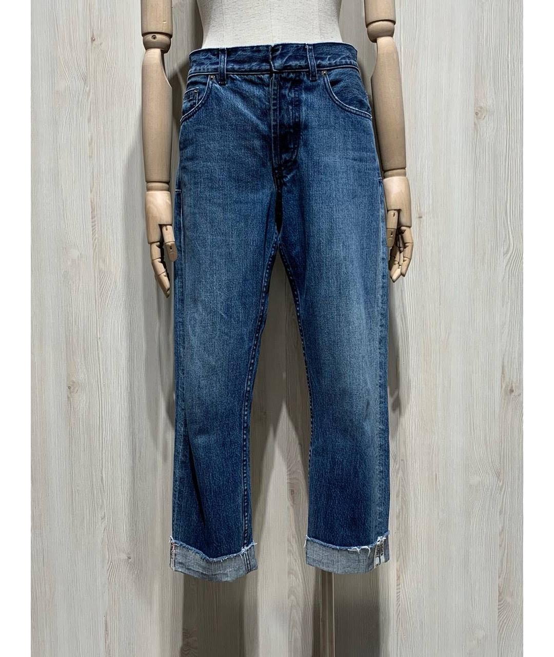 CHRISTIAN DIOR Голубые хлопковые прямые джинсы, фото 8