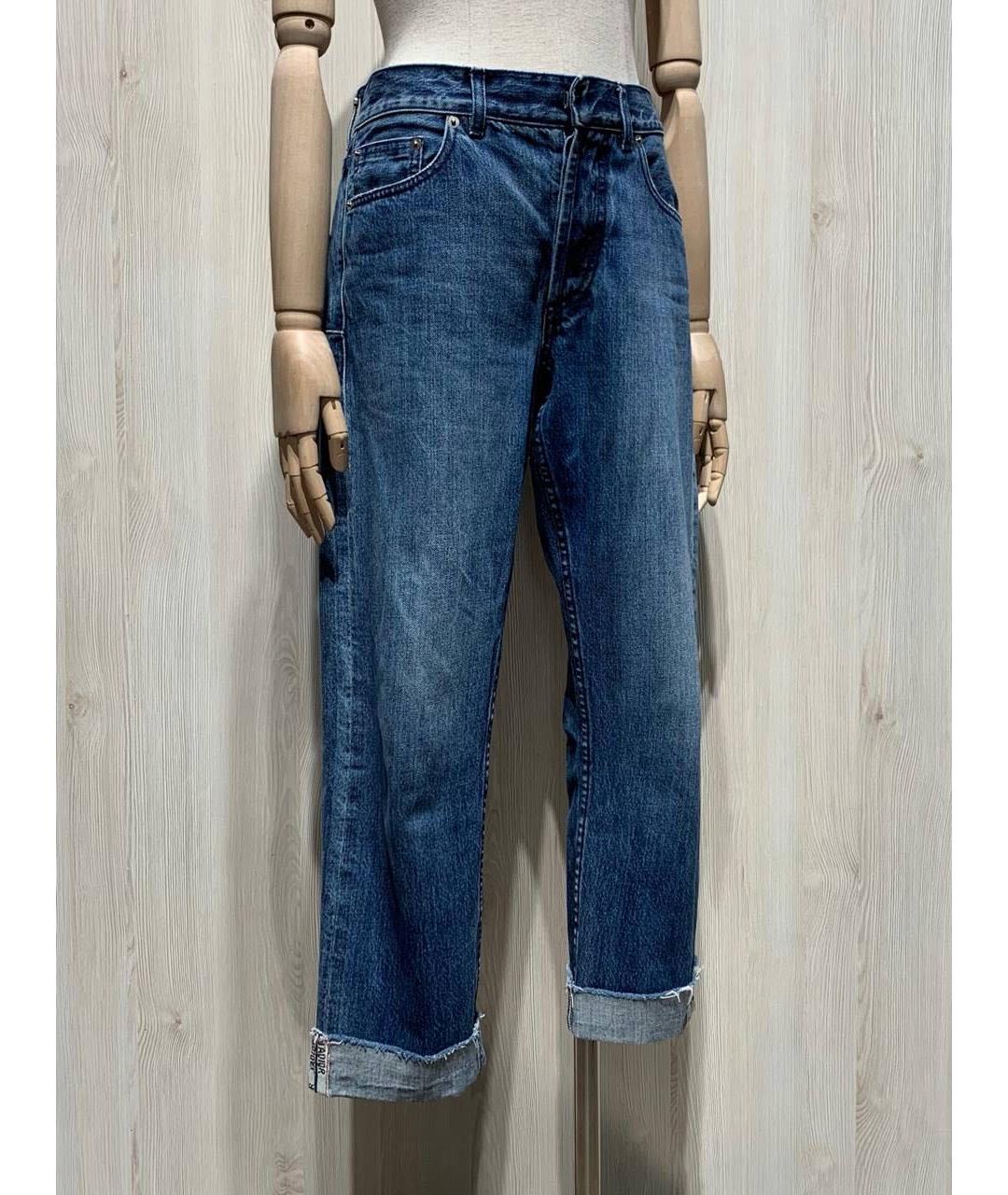 CHRISTIAN DIOR Голубые хлопковые прямые джинсы, фото 2