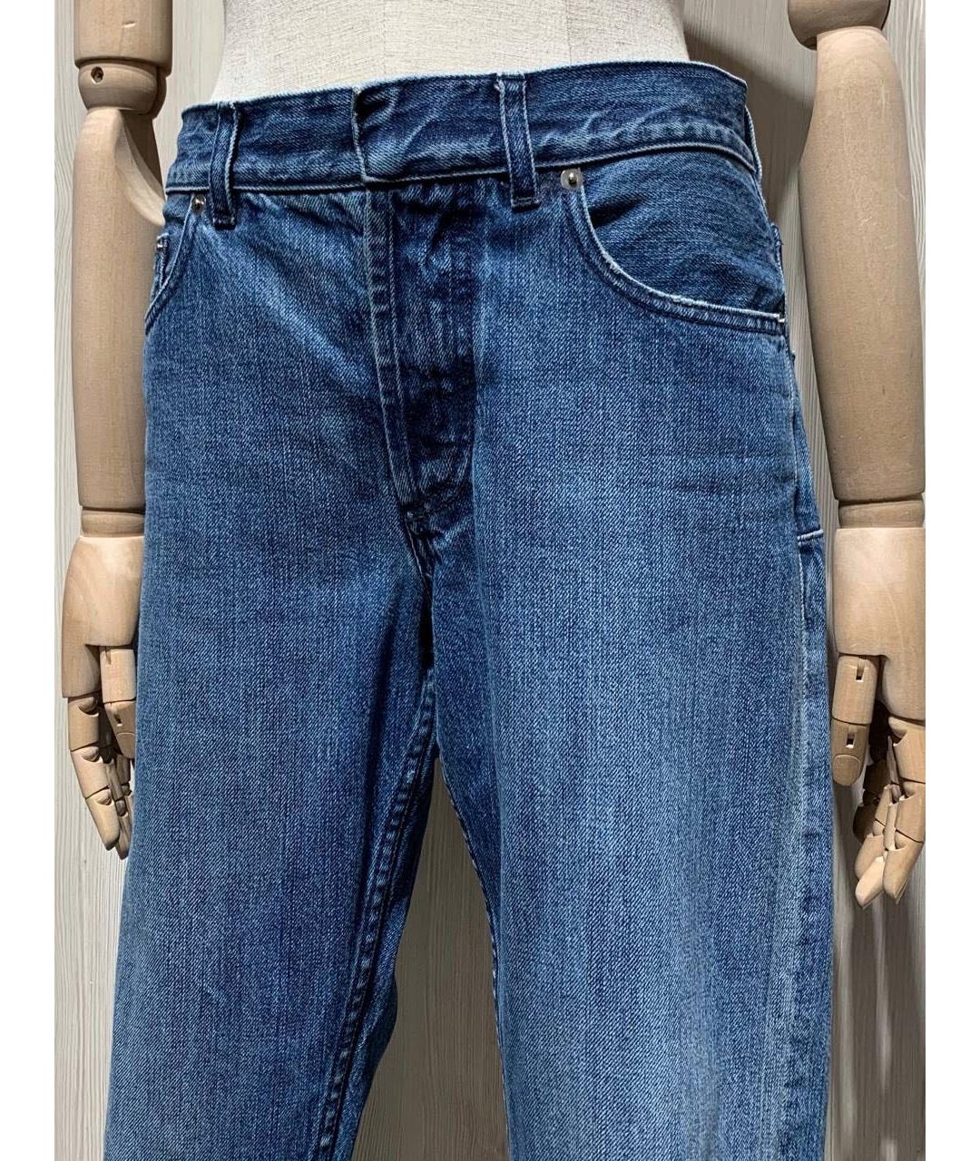 CHRISTIAN DIOR Голубые хлопковые прямые джинсы, фото 3