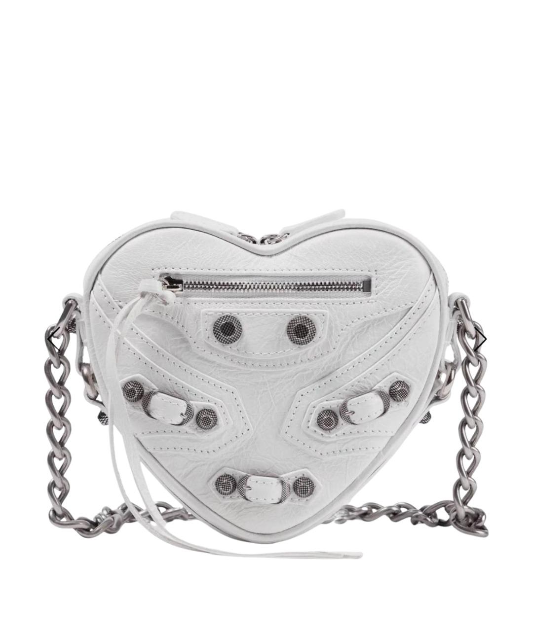 BALENCIAGA Белая кожаная сумка через плечо, фото 1