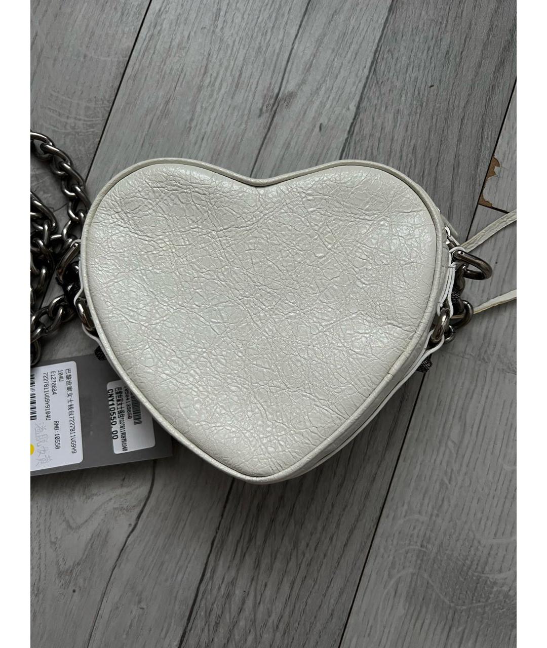 BALENCIAGA Белая кожаная сумка через плечо, фото 3