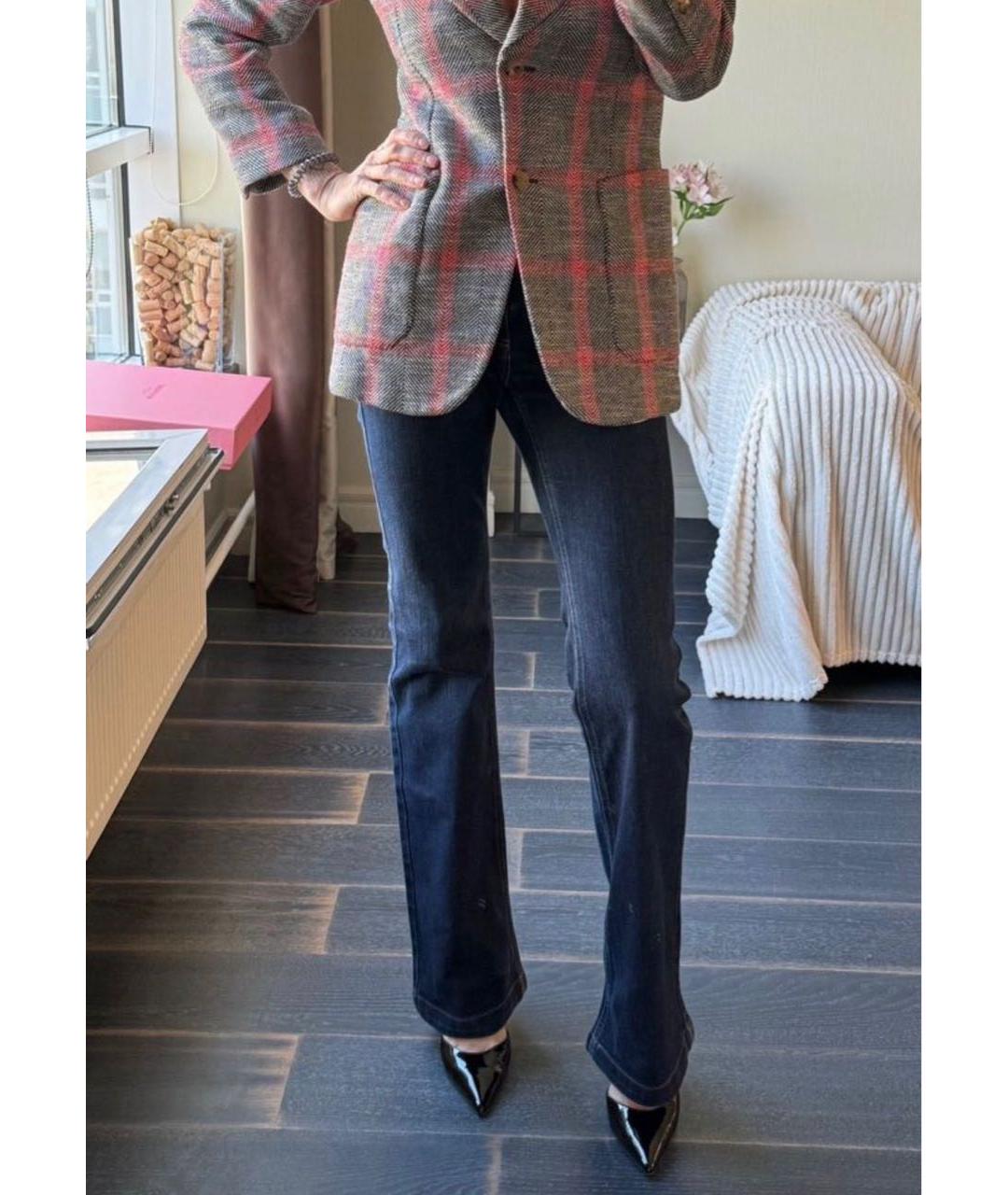 GUCCI Синие хлопко-эластановые джинсы клеш, фото 7