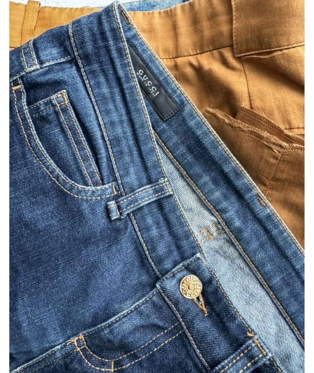 GUCCI Синие хлопко-эластановые джинсы клеш, фото 4