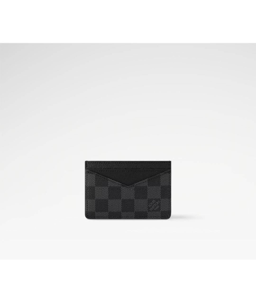 LOUIS VUITTON Черный кожаный кардхолдер, фото 7