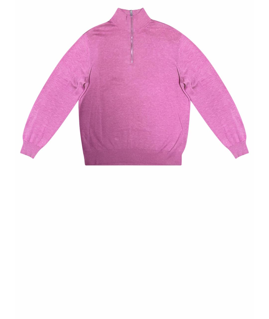 ERMENEGILDO ZEGNA XXX Розовый хлопковый джемпер / свитер, фото 1