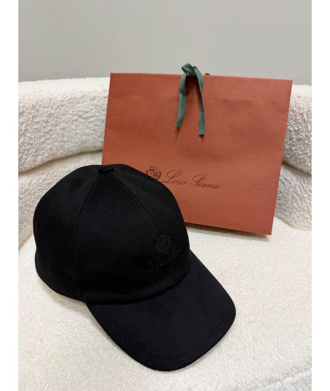 LORO PIANA Черная кашемировая кепка/бейсболка, фото 3